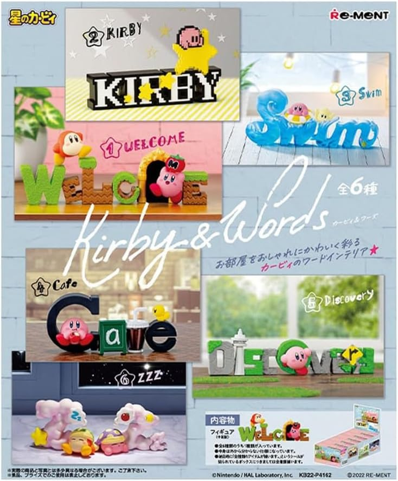 Reement Kirby & Words Box Product, 6 Types, 6 Pieces, PVC