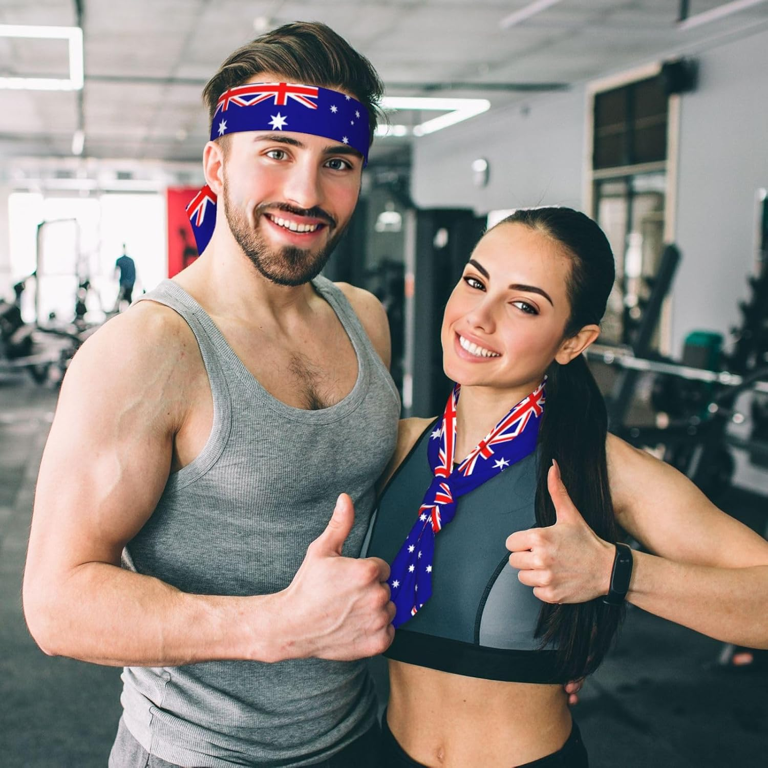 Australian Flag Soft and Breathable Lightweight Headscarf Double-Sided Sports Head Tie image number 2