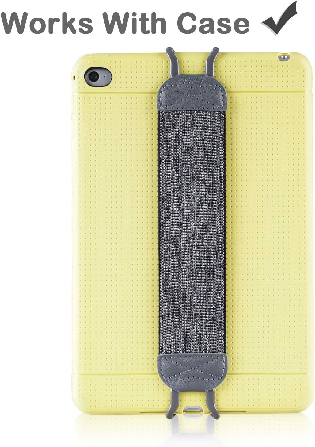 TFY - Soporte De Correa De Mano Para Tabletas, Ipad, E-Readers - Ipad Pro, Ipad, Ipad Mini 4, Ipad Air 2, Samsung Galaxy Tab & Note - Google Nexus - Asus Transformer Book and More - Gray/Blue image number 4