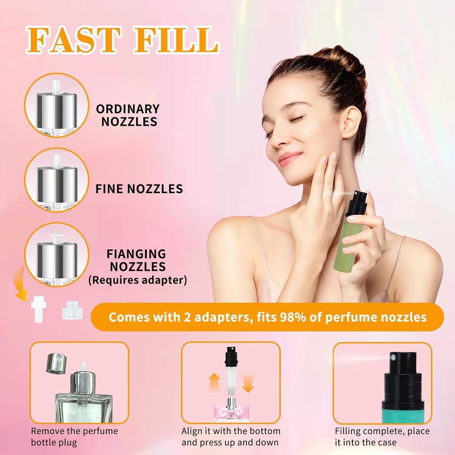 4PCS Perfume Atomiser Refillable Travel Bottle, Leakproof Travel Perfume Atomiser Mini Spray Bottle, Portable 5Ml Travel Perfume Bottle for Handbag Purse Pocket image number 4