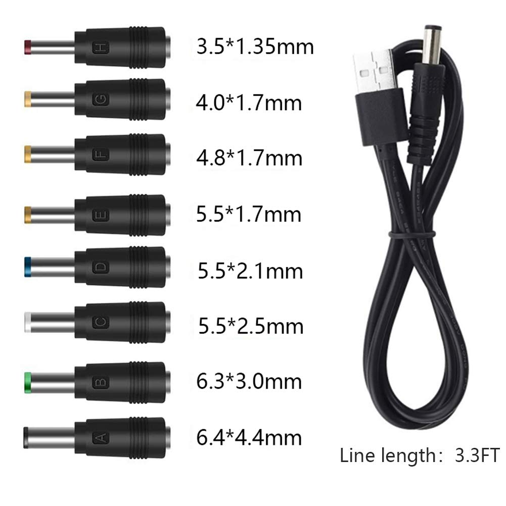 USB to DC Power Cable,8 Connectors Adapter for HUB Splitter,Mini Fans,Dj Controller, LED Lights, Electronic Devices Routers Speakers LCD CCTV Cameras TV Box (8 Connectors Adapter) image number 5