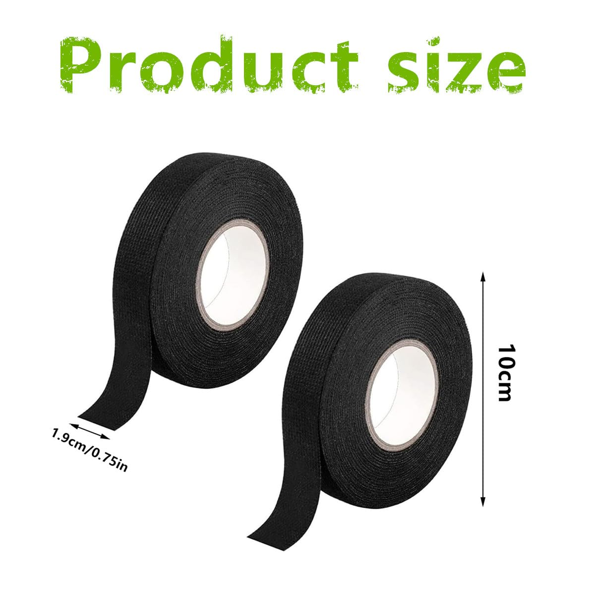 6 Rolls Automotive Wire Wrap, Electrical Tape,Car Fabric Tape,19Mm X 10M High Heat Harness Tape for Engine, Wrapping Car Wiring (Black) image number 1