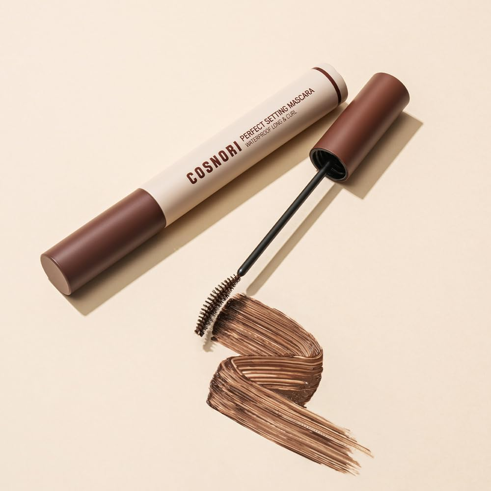 COSNORI Perfect Waterproof Mascara Long&Curl 02 Cozy Brown &ndash; Long-Lasting Smudge - Brown Mascara - Korea Waterproof Mascara, Long Lash, Strong Fixing, Silk Amino Acids - 0.23Fl Oz (7Ml) image number 1