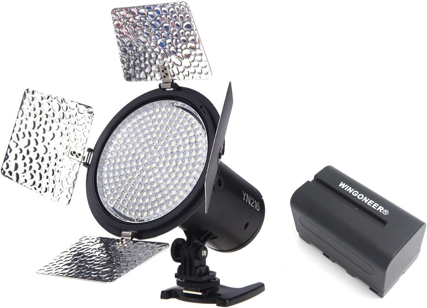 Yongnuo YN216 YN216 Pro LED Video Light Canon Nikon DSLR Cameras DV and Video Cameras 3200K-5500K Color Temperature + WINGONEER NP-F770 Battery and Battery Charger image number 2