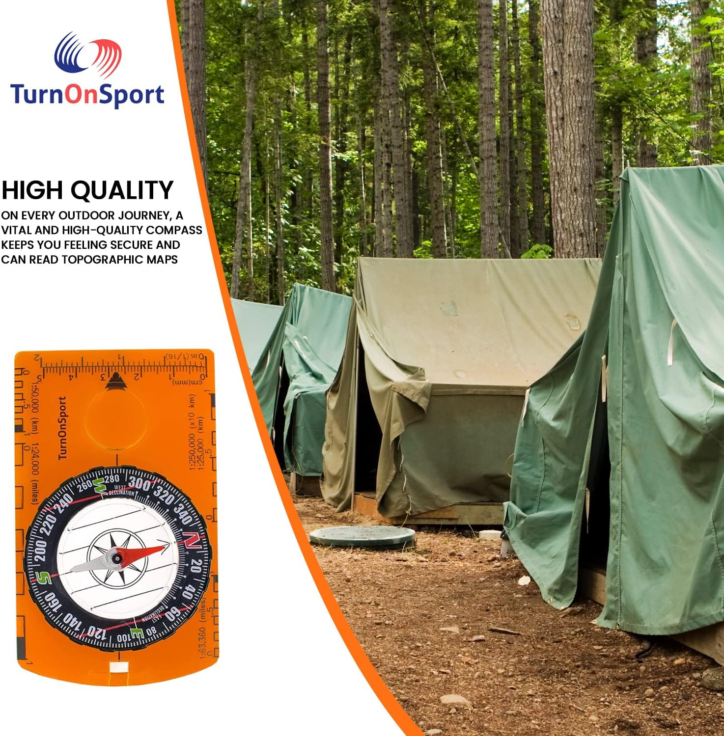 Orienteering Compass - Hiking Backpacking Compass - Advanced Scout Compass for Camping and Navigation - Boy Scout Compass Kids - Professional Field Compass Map Reading - Best Survival Gifts image number 4