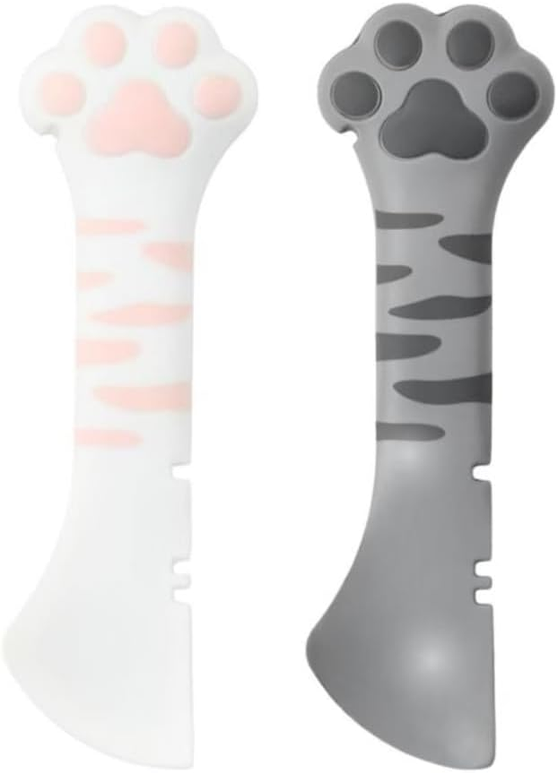 Silicone Cat Paw Scoop, 2 Pcs Multi-Purpose Cute Paw Can Opener Wet Food Spatula, Silicone Cat Can Opener Spoon with Cute Paw Shape image number 5