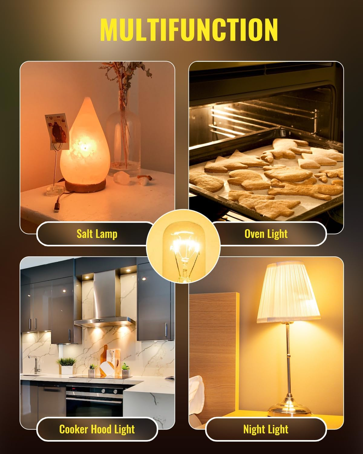 Bonlux Pygmy Bulb 15W Screw Bulb E14 Himalayan Salt Lamp Bulb Dimmable Fridge Bulb SES Small Edison Screw Oven Bulb, Flea Trap Bulb, Scentsy Bulb, Plug in Wax Melt Burner Bulb, Sign Lamp, 240V, 4-Pack image number 2