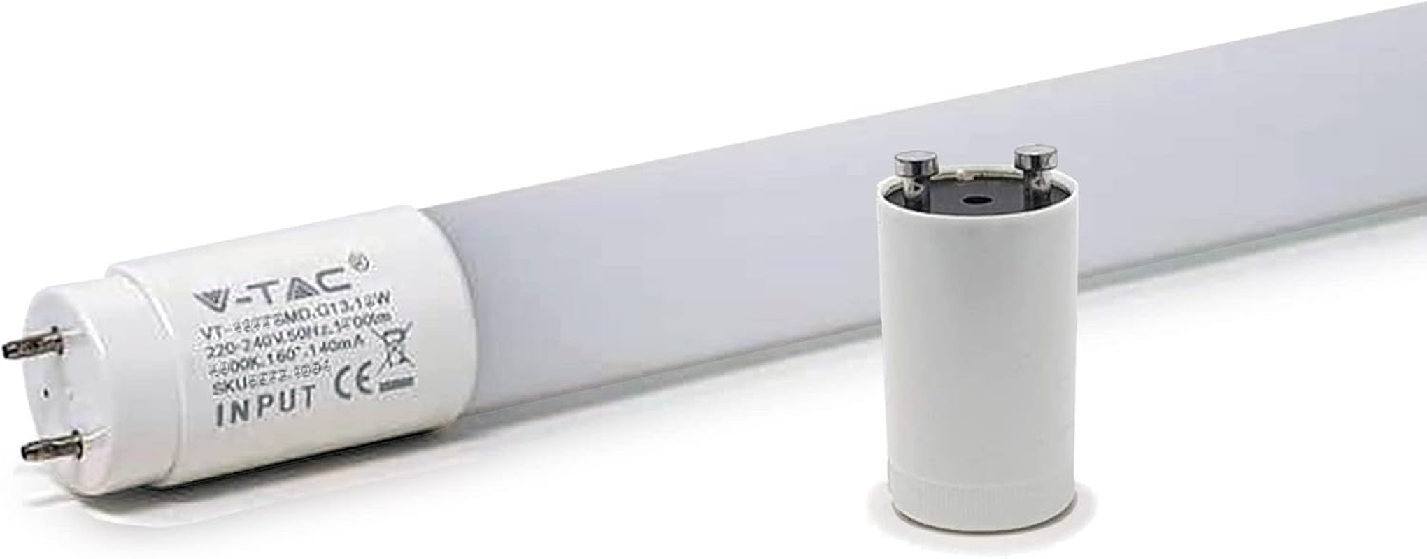 ZONE LED Set of 10 LED Tubes 60 Cm Neutral White (4000 K), 850 Lumens, T8, G13-9W (Replaces 18 W), Includes Starter, LED Tube Fluorescent Tube Neon Tube Light image number 3