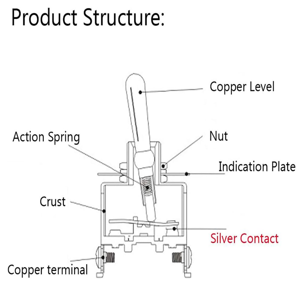 Toggle Switches 10 Pack 2 Pin on off SPST Car Rocker Toggle Switch 15A 250V Heavy Duty Waterproof Metal Bat Waterproof Boot Cap Cover image number 4