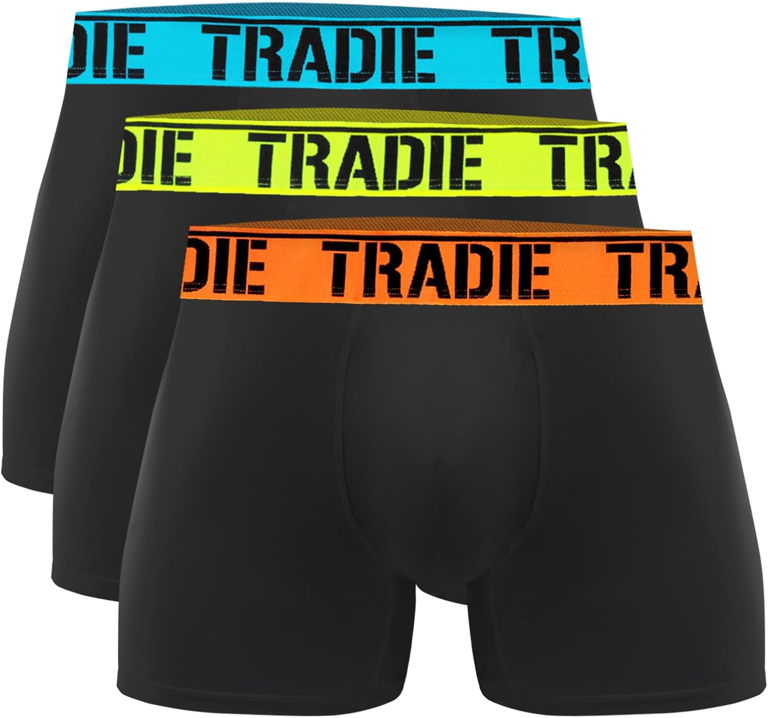 TRADIE Men'S Cotton/Elastane Fitted Trunk 3-Pack Mens Underwear, Stretch Cotton Fabric, Comfortable, Soft, Breathable Mens Boxer Brief, Value Pack Underwear for Men