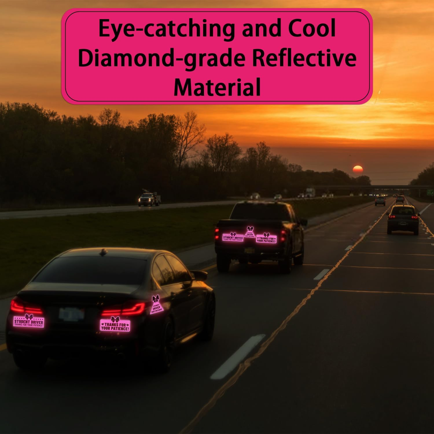 3Pcs Magnet Student Driver Signs, Thanks for Your Patience Student Driver Sign Student Driver Sticker for New Student Drivers image number 5