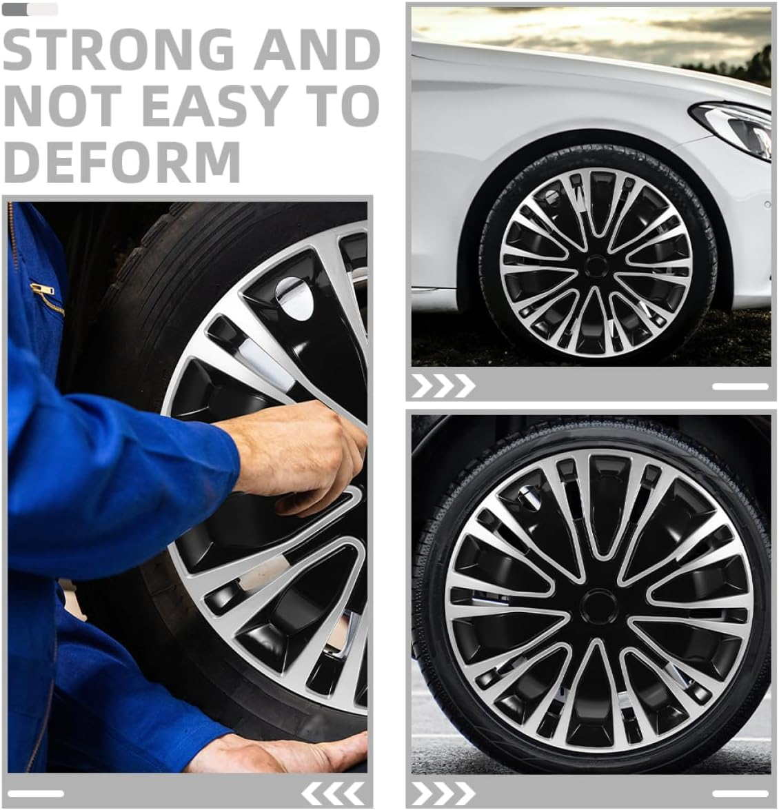 SEWOART 2Pcs Automotive Wheel Hub Covers Decorative Hubcap Car Rim Covers image number 3