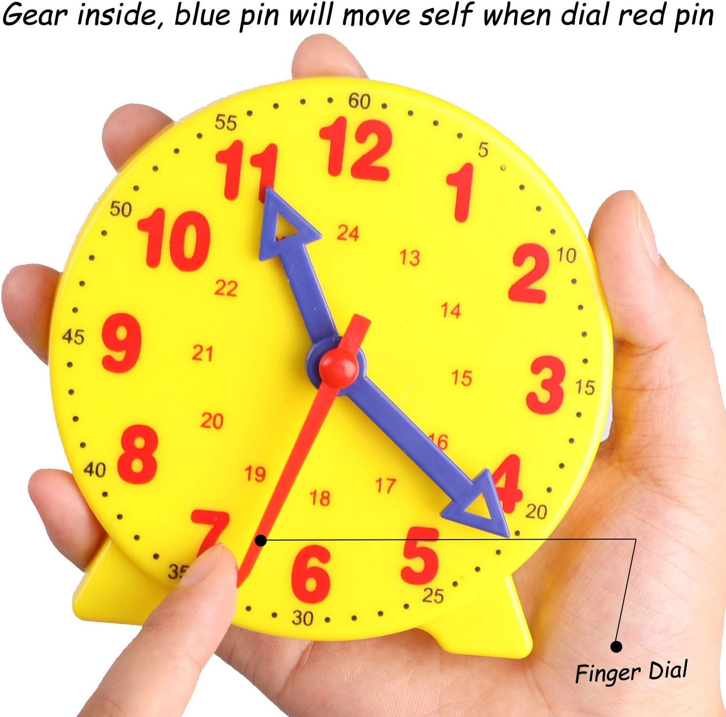 Learning Clock, Educational Game Clock, Time Teaching and Demonstration Clock Model, Learning Resources for Children in Early Education, 4 Inch 12/24 Hours from 4 Years image number 6