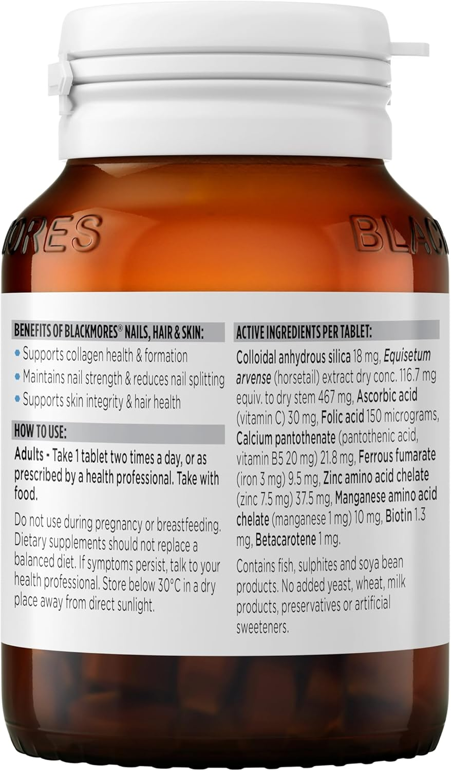 Blackmores Nails, Hair & Skin | Supports Collagen Formation | Provides Essential Nutrients for Healthy Nails, Hair and Skin |120 Tablets image number 5