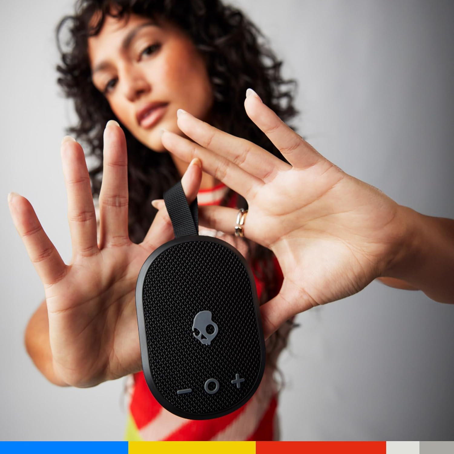 Skullcandy Ounce+ Wireless Bluetooth Speaker - IPX7 Waterproof Mini Portable Speaker with 16 Hour Battery, True Wireless Stereo, and Ballistic Nylon Carry Strap - Black image number 6