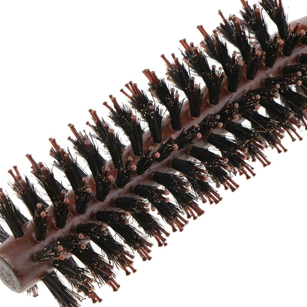 Blesiya Hair Brush round Hair Styling Anti-Static Curly Comb Natural Bristle Wood - 10 Row image number 2