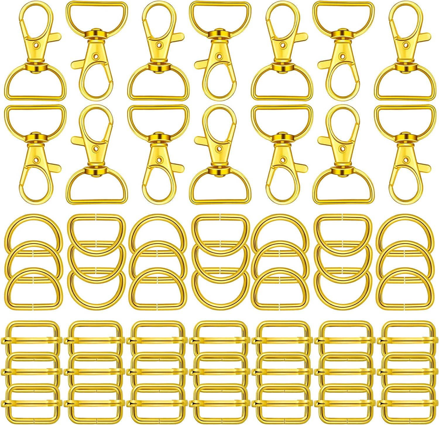 56 Pieces D Rings for Purse Bag Hardware Purse Hardware for Bag Making Buckles Craft (Bronze,25 Mm)