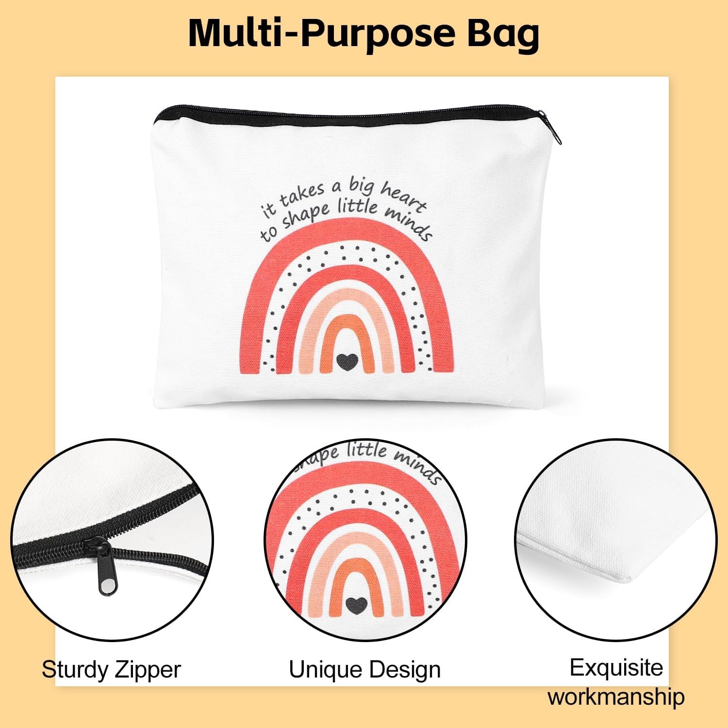 UAREHIBY 16 PCS Teacher Gifts in Bulk,Thank You Teacher Gifts with Makeup Bags,Teacher Appreciation Week Keychain,Bookmark Gifts for Teachers,Best Teacher Ever Pen Gifts,Christmas Gifts image number 4