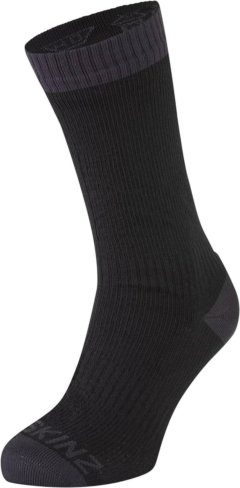 SEALSKINZ Waterproof Unisex Mid Length Sock, Black, Large image number 2