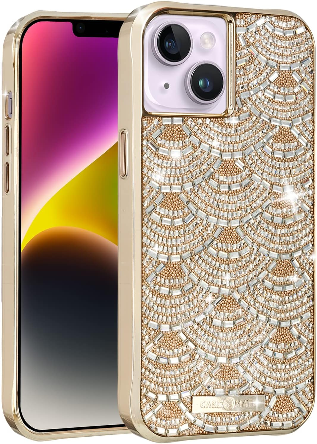 Case-Mate Iphone 14 plus Case - Karat Marble [10FT Drop Protection] [Wireless Charging Compatible] Luxury Cover with Cute Bling Sparkle for Iphone 14 plus 6.7", Anti-Scratch, Shock Absorbent, Slim Fit