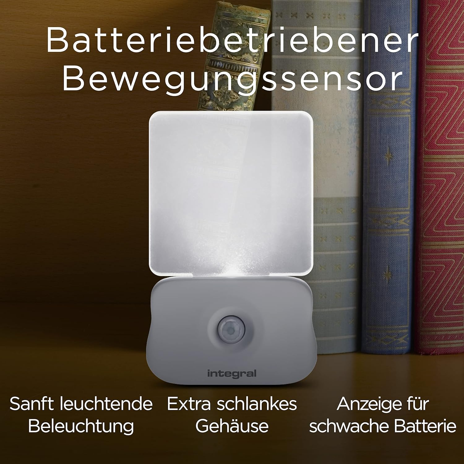 Integral 2 Pack LED Motion Sensor Night Light, Battery Operated with Dusk to Dawn Photocell Sensor, for Hallways, Landings, Stairs, Kitchens, Bedrooms, Baby&rsquo;S Nursery and More, Transparent image number 5