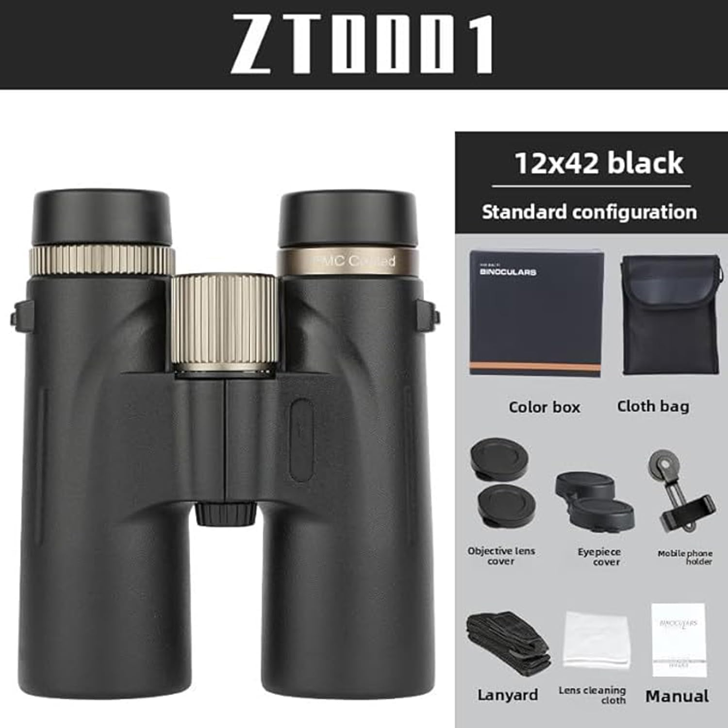 Warmax Binoculars, Warmax Binoculars 12X42 Adults High Magnification Binoculars, Great for Birdwatching, Traveling, Stargazing, Hunting and Concerts, Wider View, Smart Focus (Green)