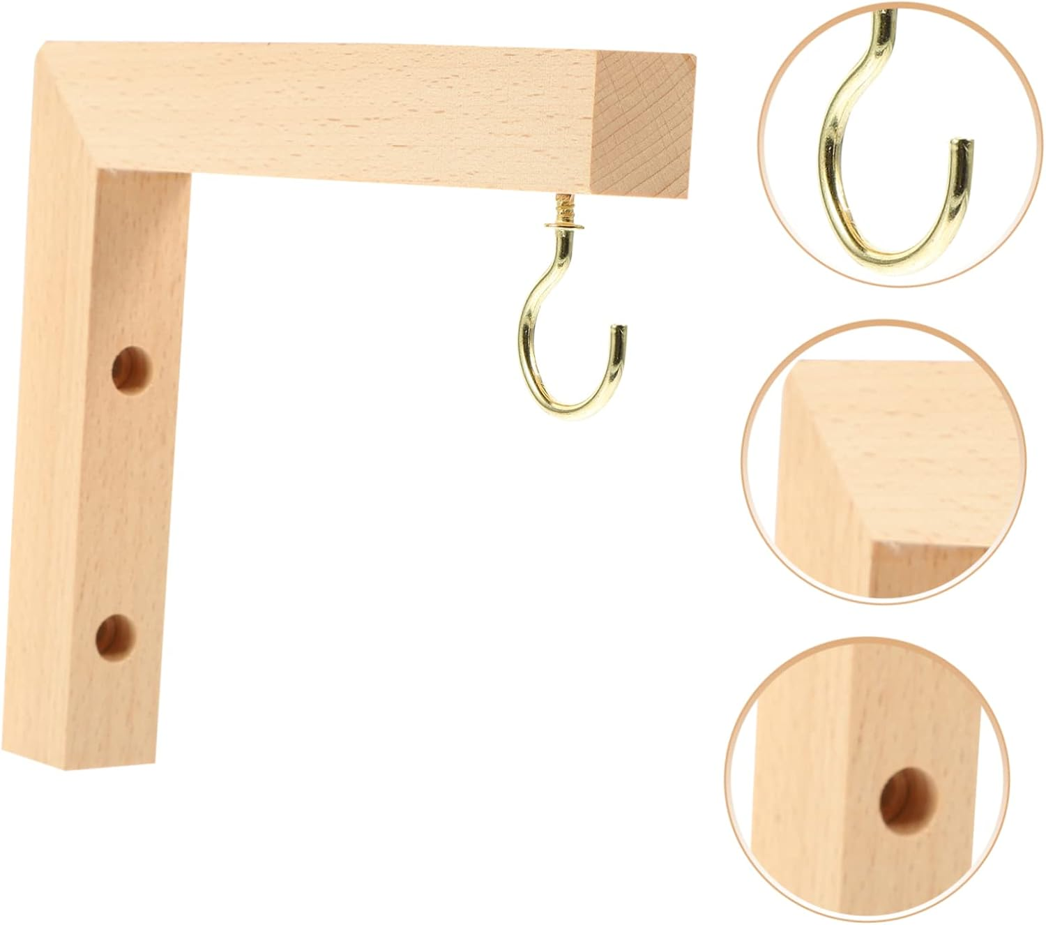 ABOOFAN Beech Wood Hook Wall Mounted Hanging Plant Bracket for Flower Pot Outdoor Patio Decor Gardening Planter Hook Supply image number 5