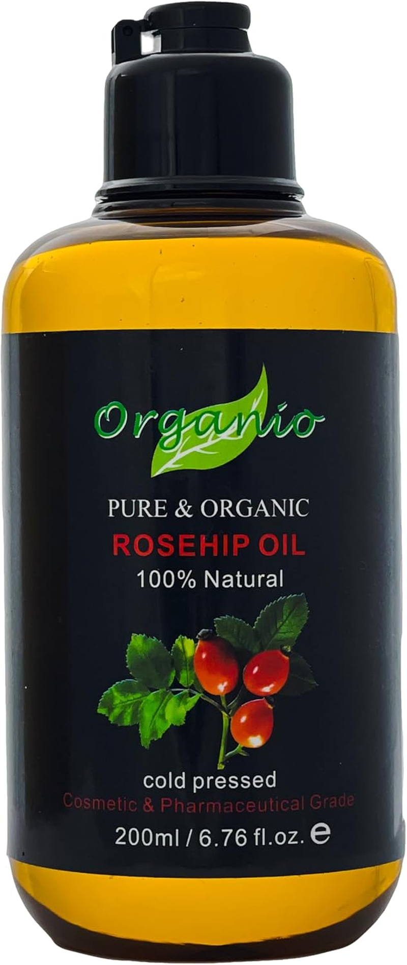 Organic Rosehip Oil Cold Pressed 100% Pure Natural Virgin Rose Hip Face,Skin Oil (Without Pump, 200Ml) image number 2