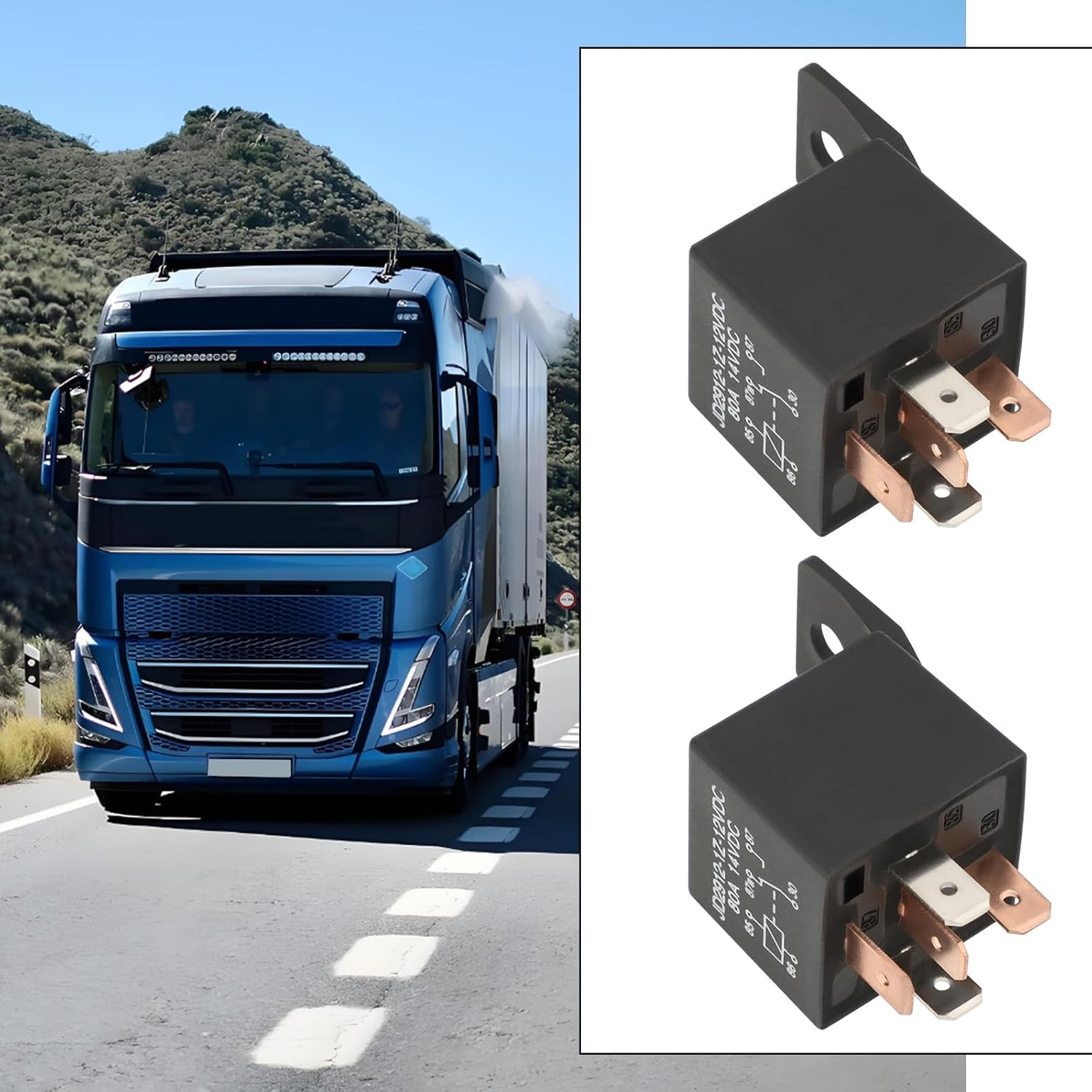 Emagtech 2PCS 12V 80A 5-Pin Automotive Heavy Duty Relay JD2912-1Z-12VDC Multi-Purpose Automotive Relay for Truck Car Boat Electrical Applications