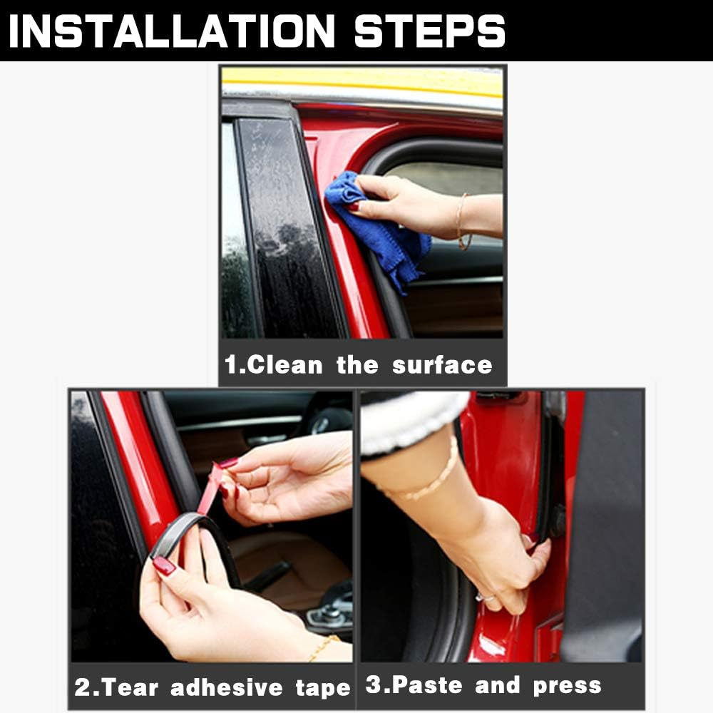 Cloudbuyer Car Weatherstrip Rubber Strip Seal for Automotive Doors Window Engine Cover Sunroofs(L-Shape, 32 Ft) image number 1