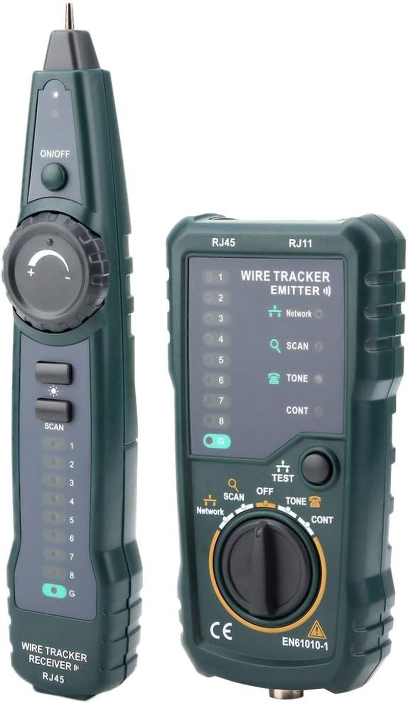 Network & Telephone Cable Tester Kit, Sensitive Green Multifunction Portable Rj45 Rj11 Cable Tester, for Telecommunication Engineer Network Maintenance Engineer image number 5