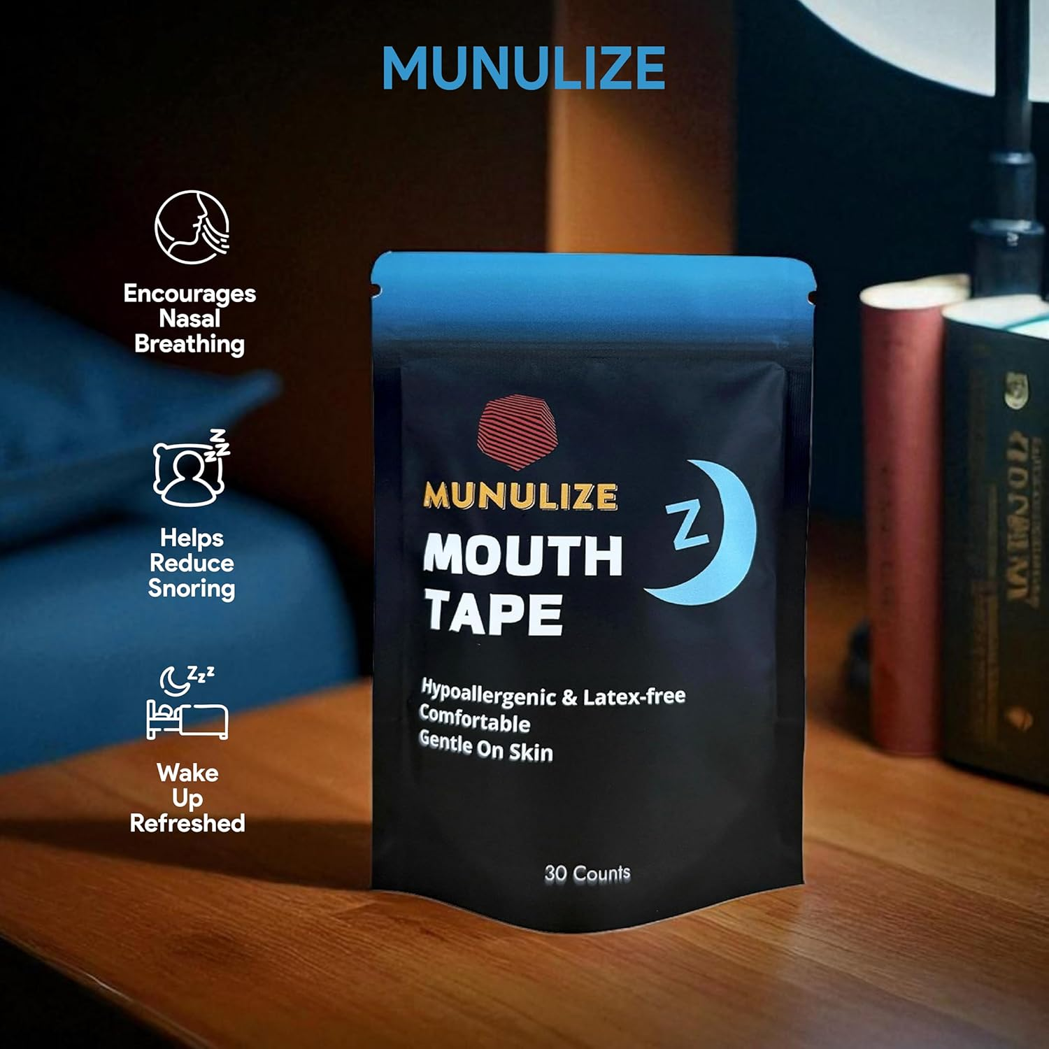 Mouth Tape for Sleeping | Hypoallergenic anti Snoring Sleep Strips | Premium Latex-Free Breathable Design | 30 Nights Supply Sleep Strips