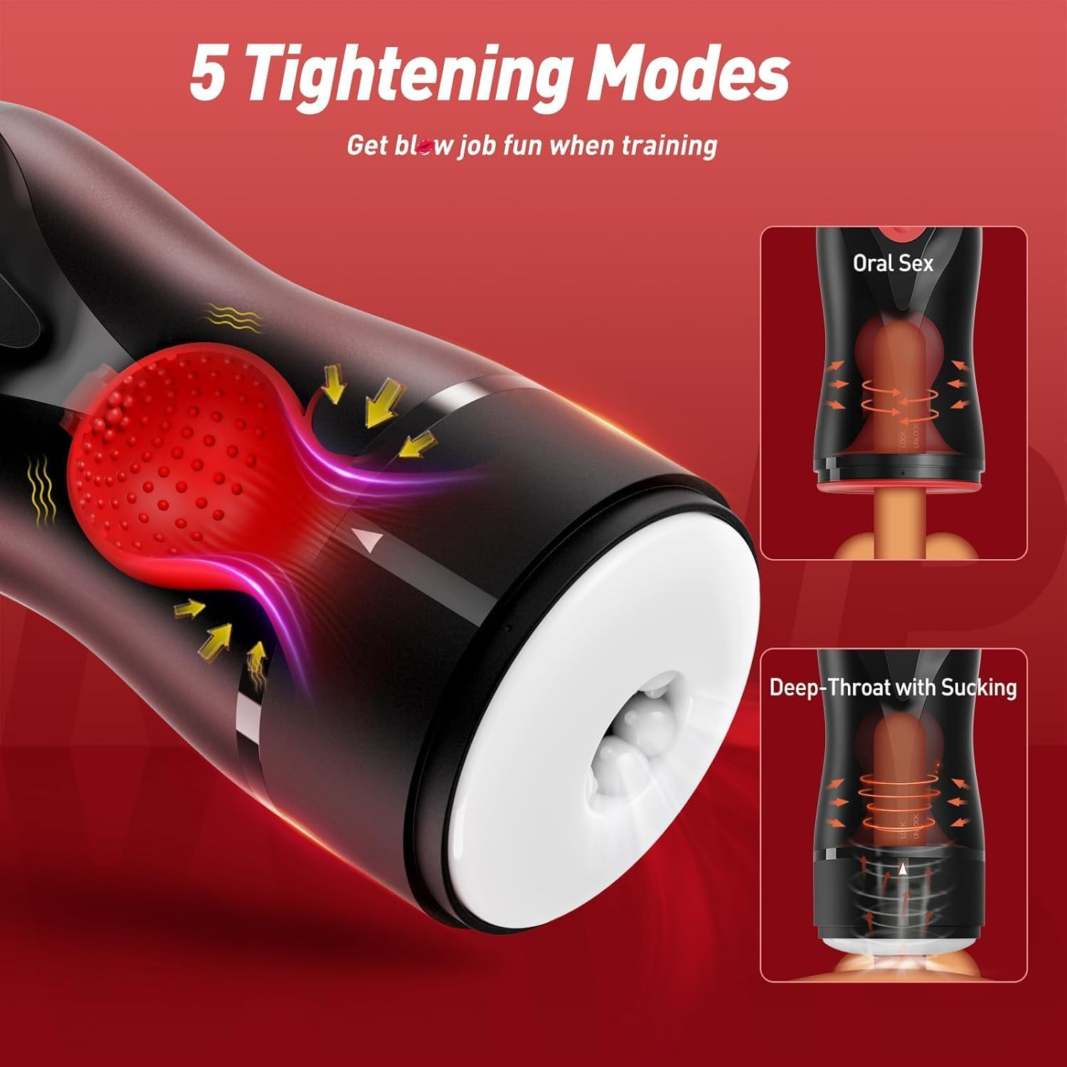 Male Masturbator Penis Pump - Male Sex Toys for Men with 3 Swirling 5 Tightening 10 Vibration Modes Sucking Penis Training Vibrator Glans Trainer Adult Toys Mens Sex Toys Enlargers image number 1