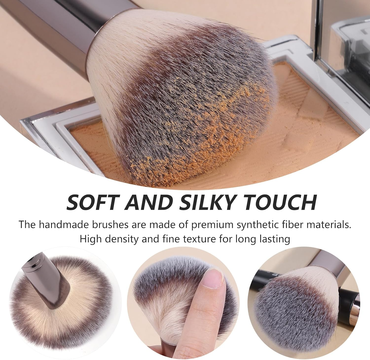 MAANGE 30 Pcs Professional Makeup Brushes with Case, Premium Synthetic Face Foundation Powder Blush Eyeshadow Blending Eye Brush Set Travel Makeup Brushes Set (Black Coffee) image number 5