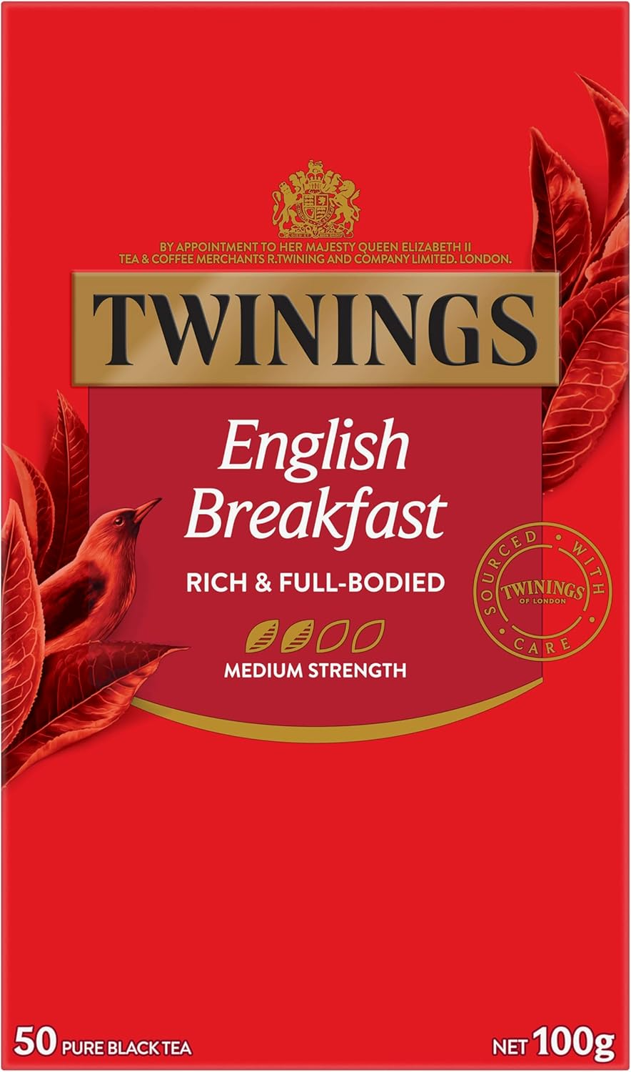 Twinings English Breakfast Black Tea, 50 Tea Bags, Full-Bodied, Rich, All Natural Ingredients, Vegan image number 2
