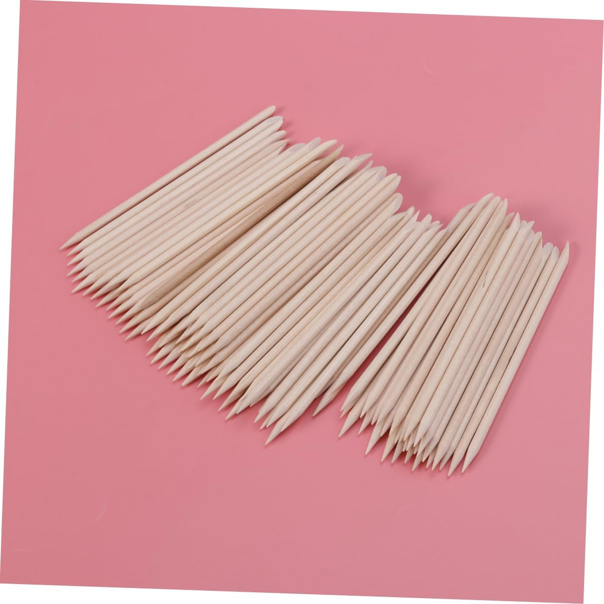 Minkissy 100Pcs Orange Wood Sticks Wood Cuticle Sticks Double Sided Nail Sticks Manicure Pedicure Tool