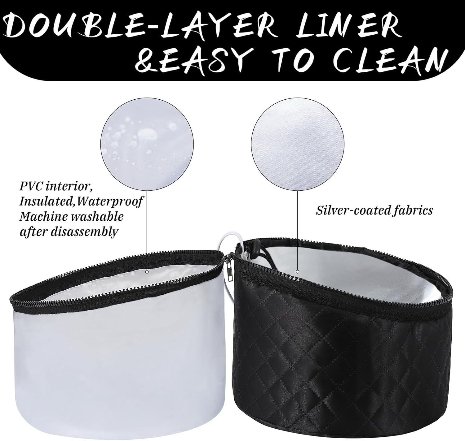 LUTIVI Thermal Deep Treatment Hat Steam Hood Hair Mask Heating Hood with 2 Temperature Modes for Spa, Salon, Home - Black image number 5