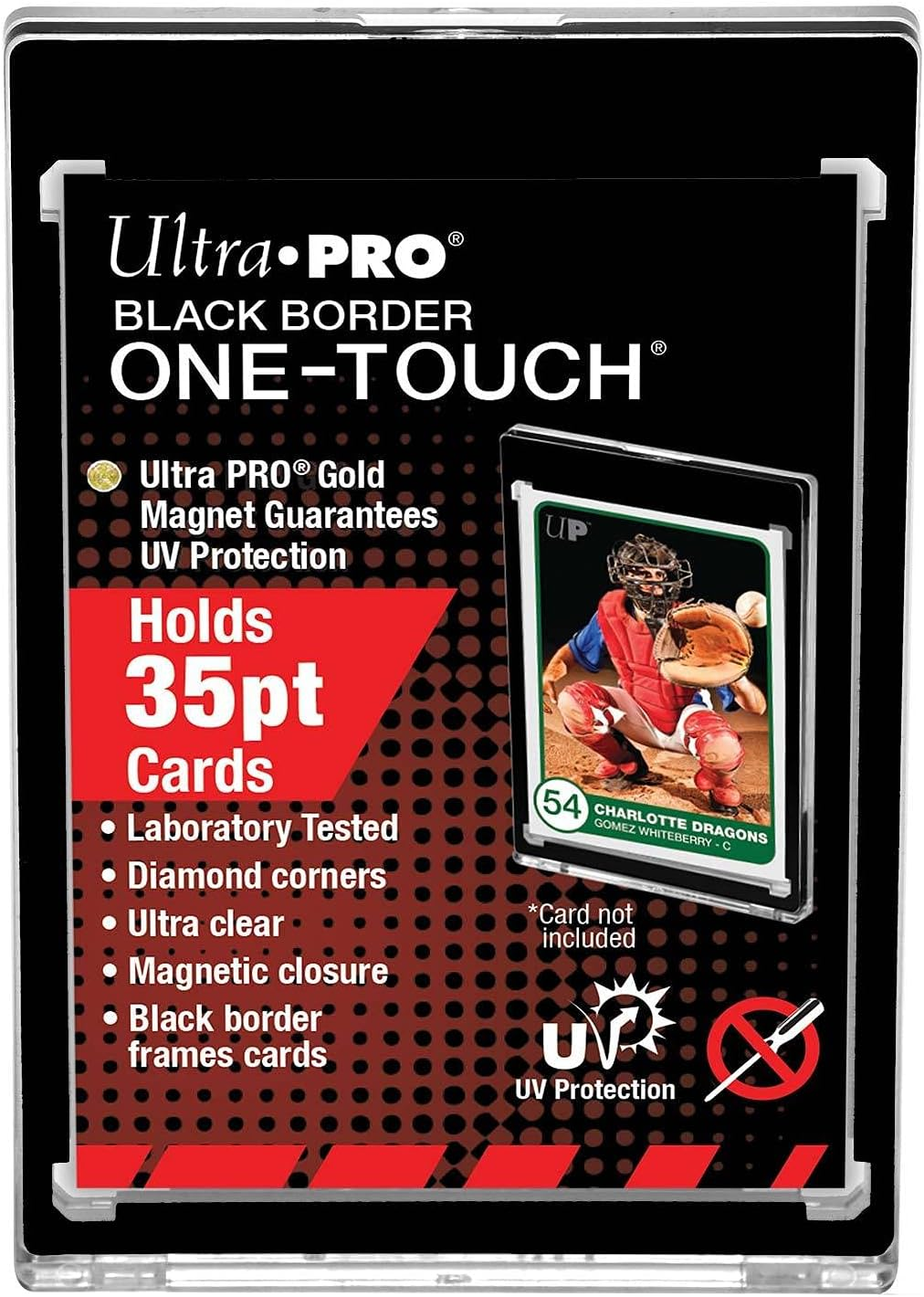 Ultra Pro 35PT Black Border UV One-Touch Magnetic Card Holder