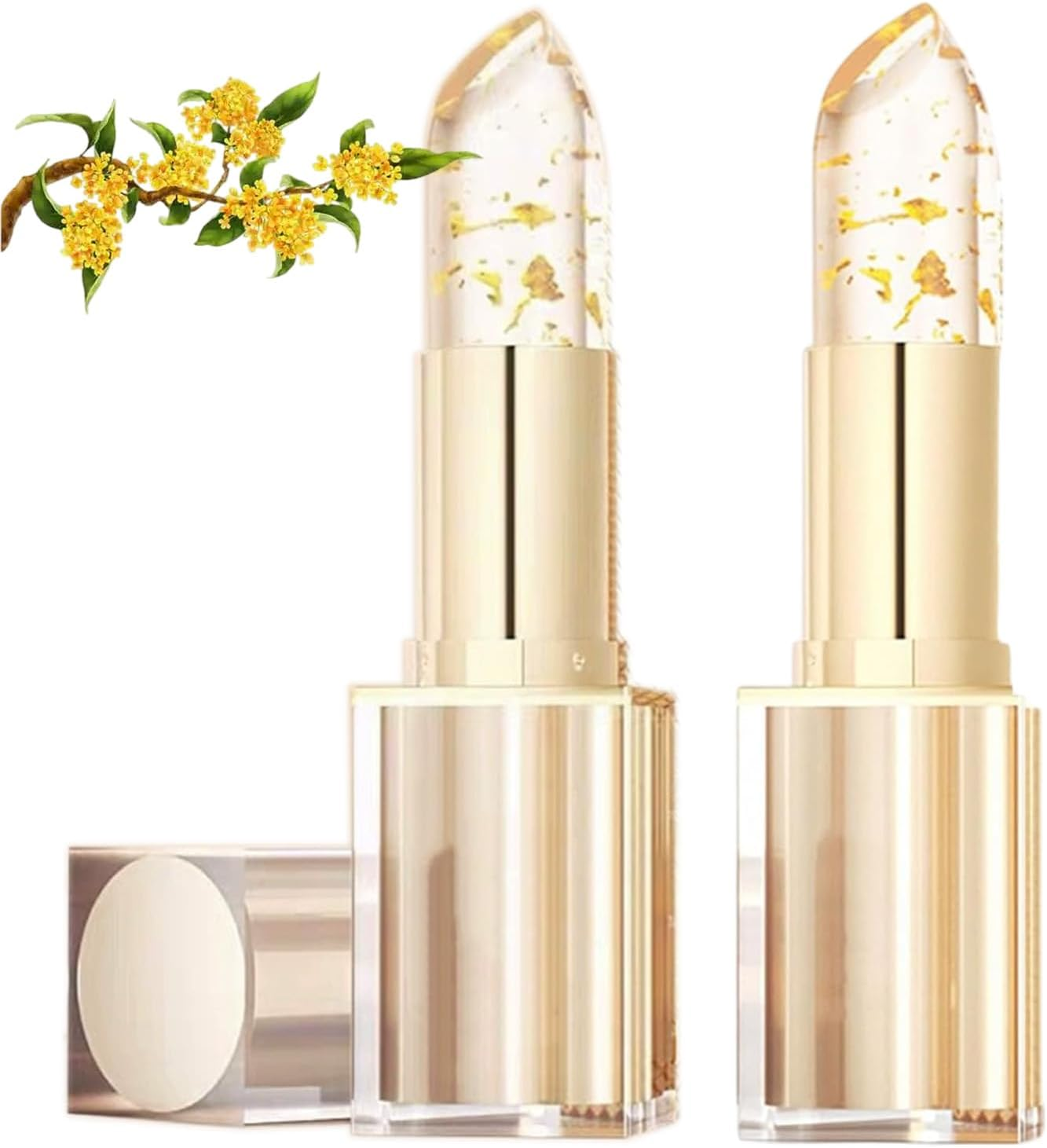 Transferproof Color Changing Lipstick, Deep Nourishing, for Dry Cracked Lips, Hydrating Flower Jelly Lipstick, Long Lasting Moisturizing, PH Reactive Personalized Pink for All Skin Tones (2Pcs)