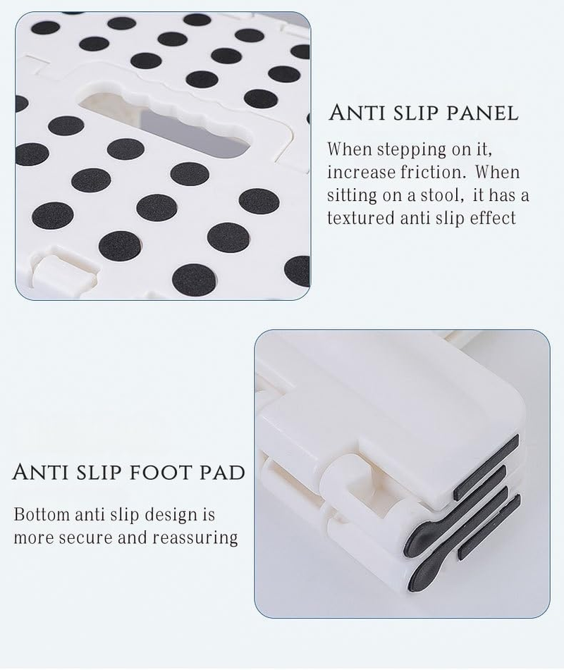 Folding Step Stool for Kids & Adults - Heavy Duty 150Kg Step Stool, 28Cm Tall Non-Slip Step Stool, Compact for Kitchen/Bathroom - Pink (LEHEGONGBA) image number 3