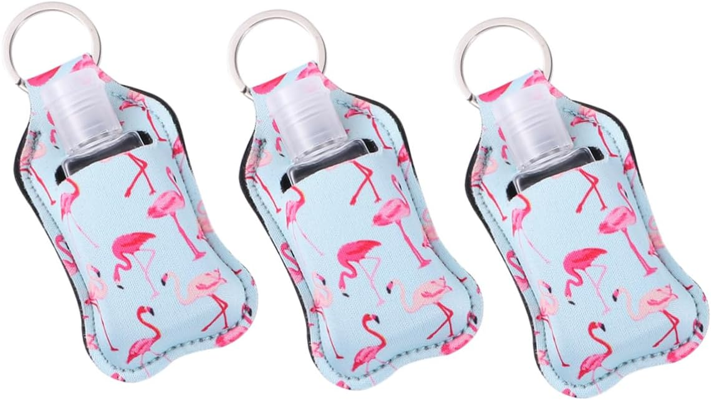 Healeved 3 Set Refillable Empty Bottles with Neoprene Keychain Holders Portable Hand Bottles for Soap Lotion and Liquid Travel Carriers and Stylish Covers image number 6