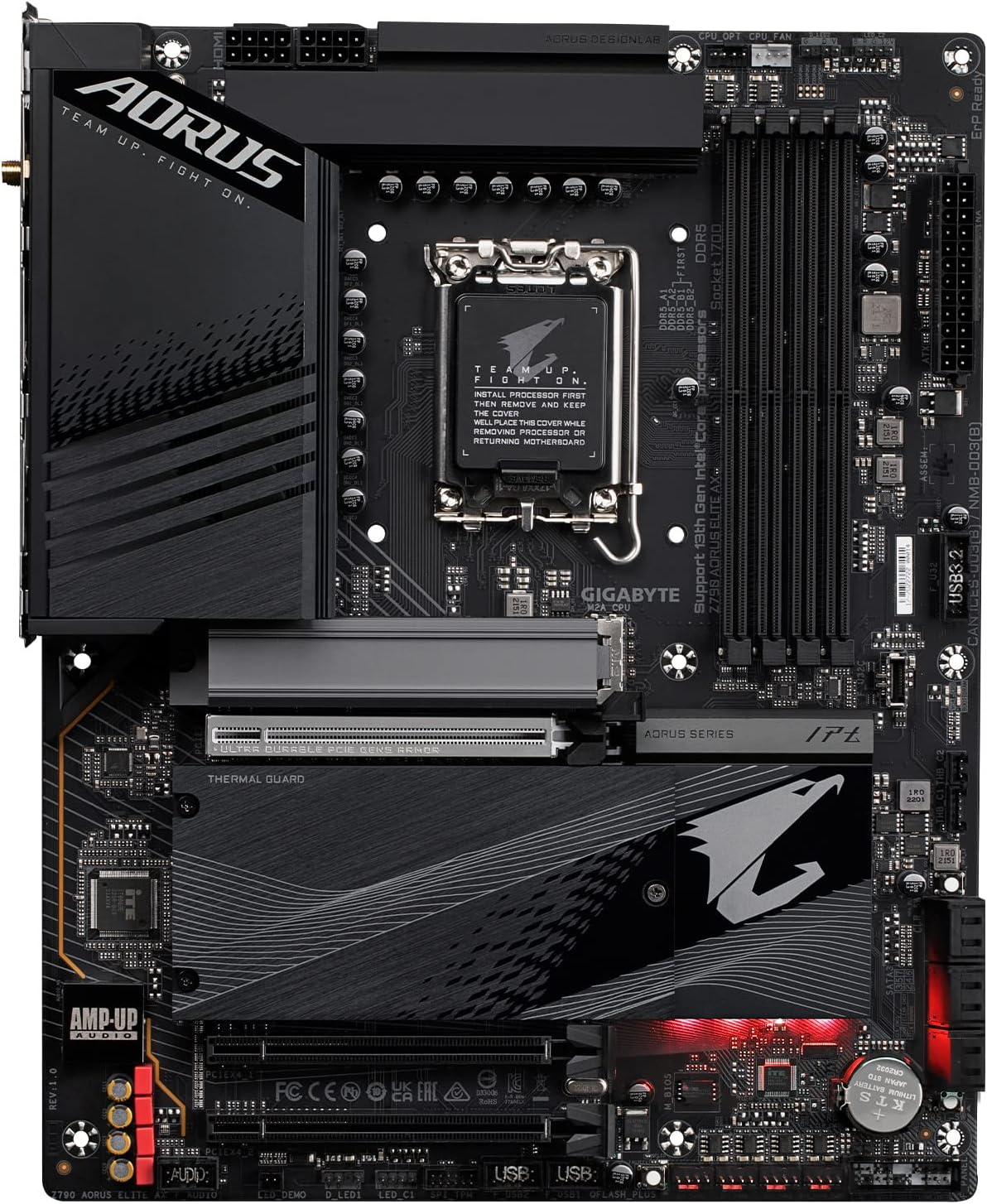 GIGABYTE Z790 AORUS Elite AX (LGA 1700/ Intel Z790/ ATX/ DDR5/ Quad M.2/ Pcie 5.0/ USB 3.2 Gen2X2 Type-C/Intel Wifi 6E/ 2.5Gbe Lan/Q-Flash Plus/Pcie Ez-Latch/Gaming Motherboard) image number 3
