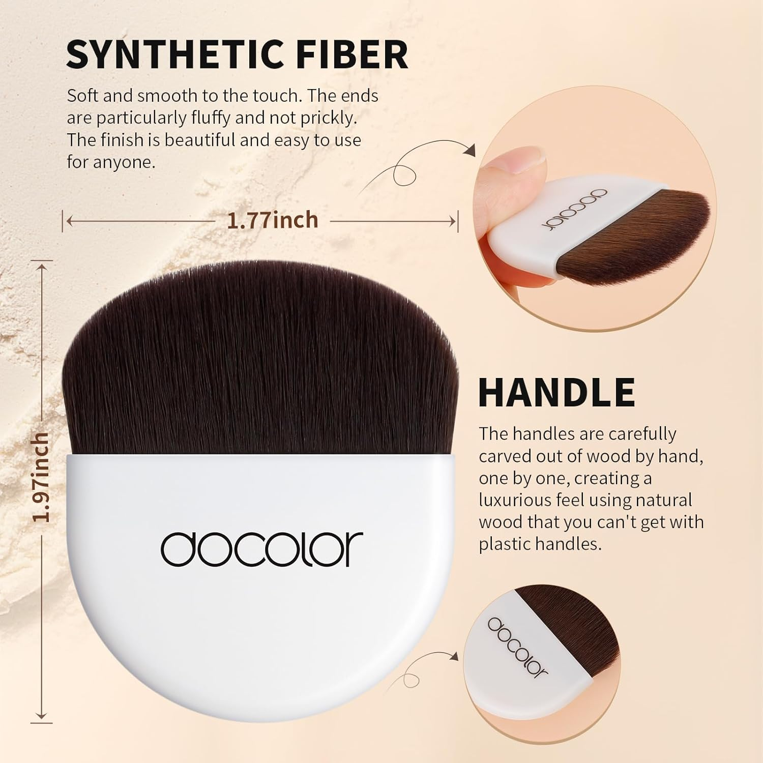 Docolor Mini Blush Brush, Mini Multi-Functional Makeup Brush, Portable Soft Hair Beauty Tool, Blush Painting Tools, Facial Makeup Brush image number 3