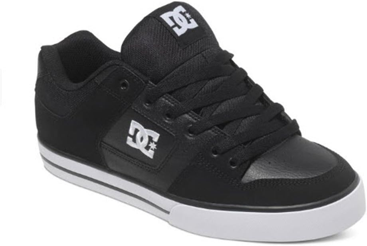 DC Men'S Pure Action Skate Shoe, Black/Black/White, 14 D D US image number 1