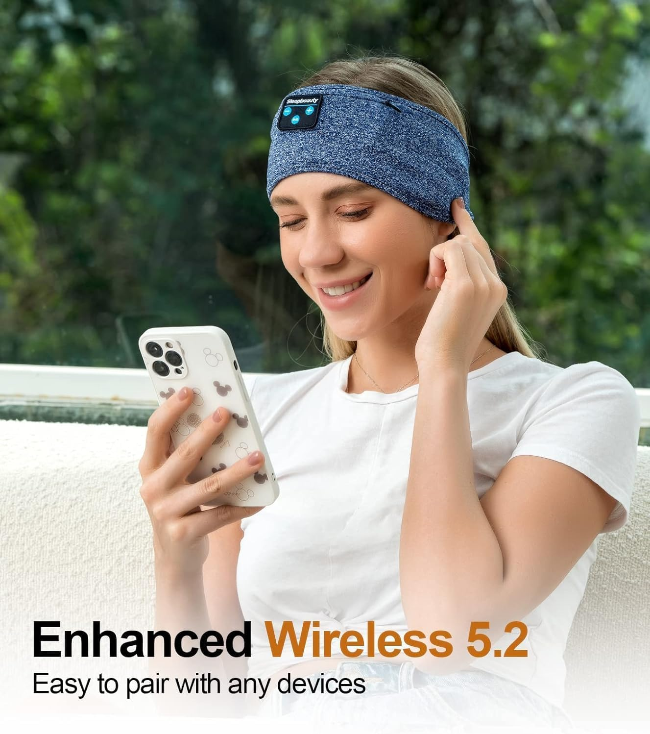 Sleep Headphones Bluetooth Sleep Headband Adjustable Sports Headphones Headband Wireless Earbuds for Side Sleeper, Workout Running Insomnia Travel Yoga Cool Tech Gadgets Unique Gift image number 5