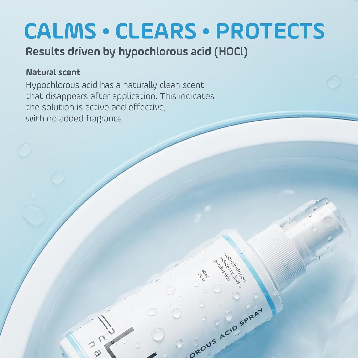 Hypochlorous Acid Facial Spray | Hocl Hydrating Skin Mist for Sensitive & Redness Prone Skin | Soothing Face Toner Alternative, Daily Refresh & Post Workout Mist 60Ml image number 4