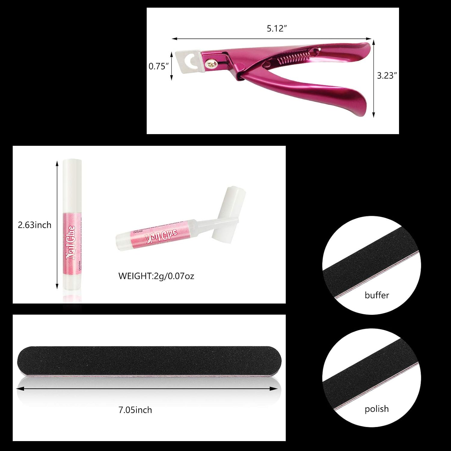 16 Pcs Nail Glues Set,10 PCS Nail Glue for Acrylic Nails,Adhesive Super Bond for Fake Nails,1 Nail Clipper Cutter for Fake Nails,5 Double Sided Emery Nail Files,Nails Manicure Salon Nail Art DIY image number 5