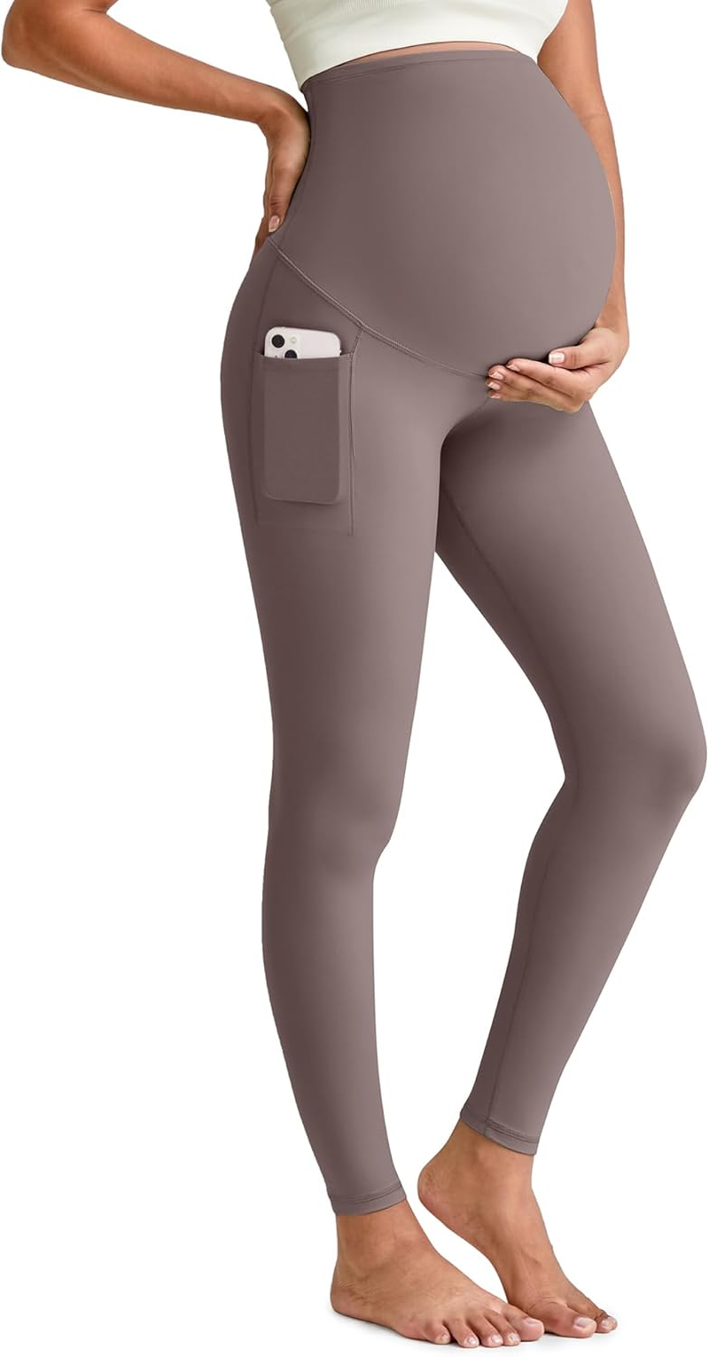 G4Free Barefeel Maternity Leggings with Pockets over the Belly Stretchy Workout Yoga Pregnancy Pants image number 2