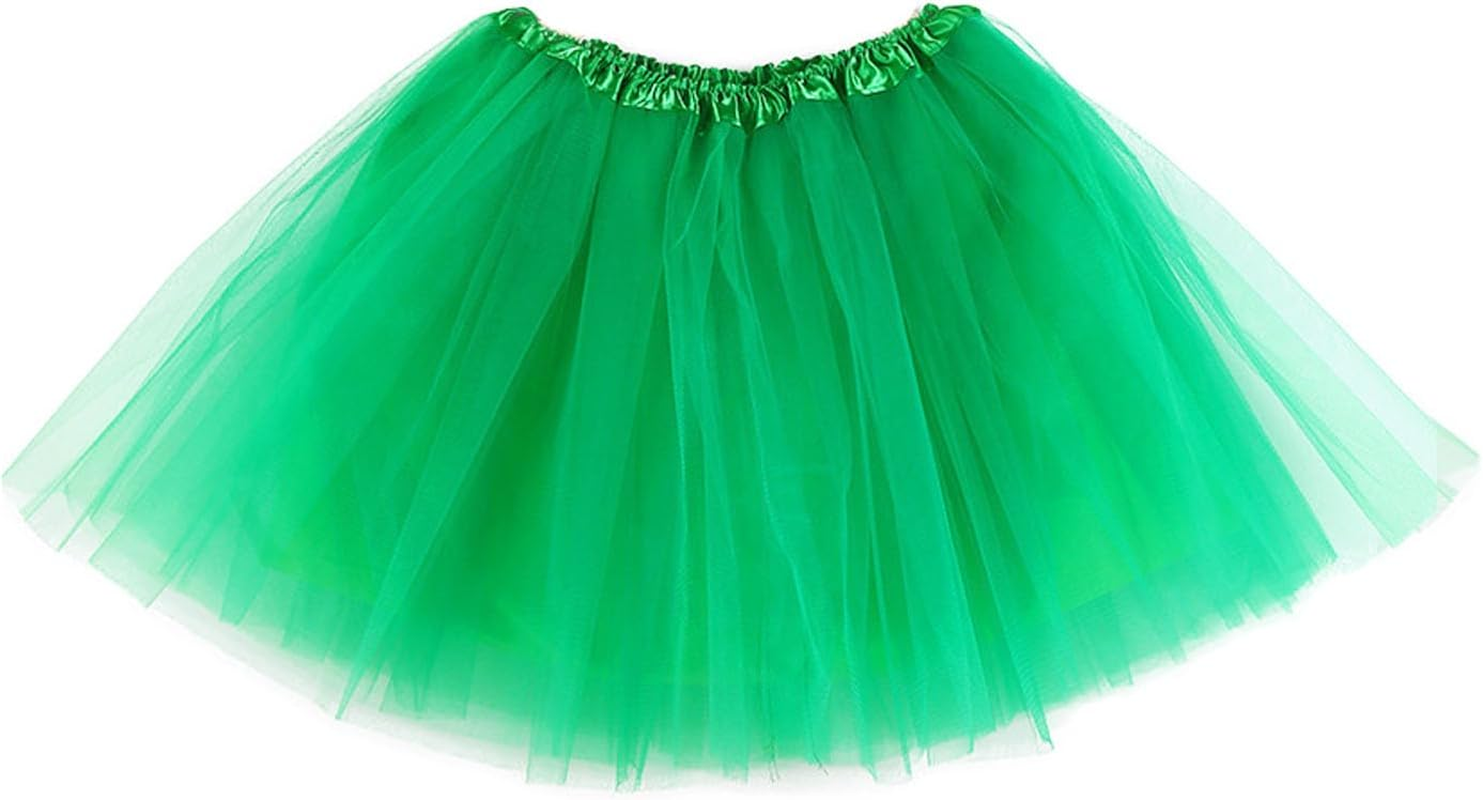 TRADERPLUS Women'S Vintage 1950S Tutu Elastic 3 Layered Tulle Tutu Skirt with Lining, Petticoat Ballet Bubble Dance Skirt Short Pettiskirts