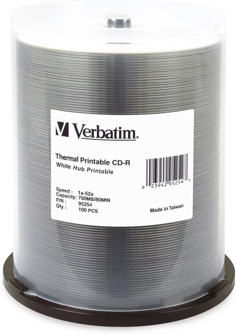 CD-R 700MB 100Pk White Wide Thermal 52X image number 1